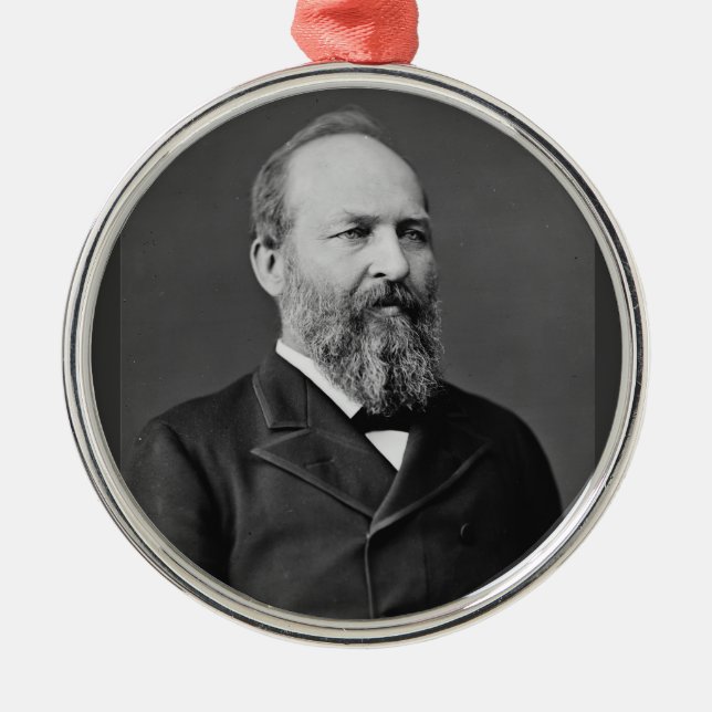 James Garfield 20th President Metal Tree Decoration (Front)