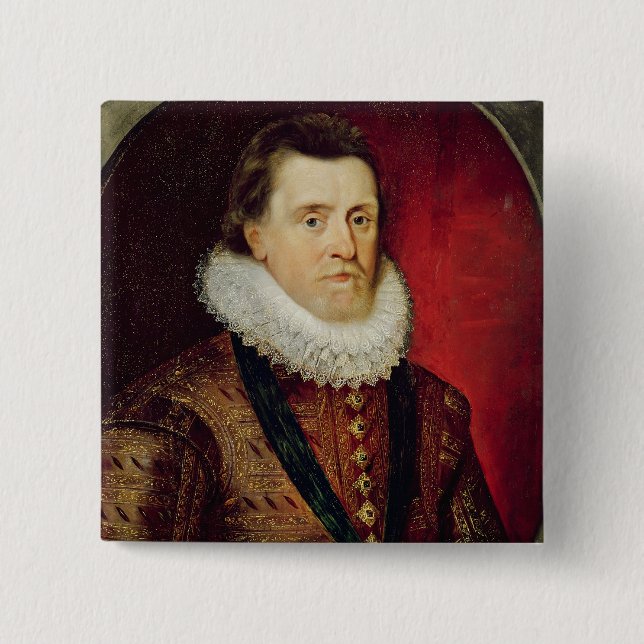 James I 15 Cm Square Badge (Front)