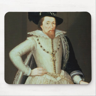 James I, half-length portrait Mouse Mat