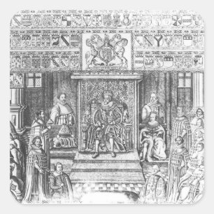 James I of England  at Court Square Sticker