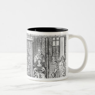 James I of England  at Court Two-Tone Coffee Mug