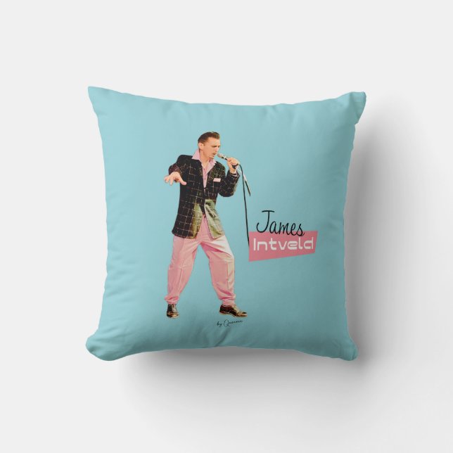 James Intveld Rockabilly Pillow  (Front)