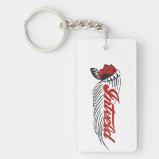 James Intveld Vintage Motorcycle Logo White Key Ring