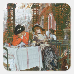 James Jacques Joseph Tissot   A Luncheon Square Sticker