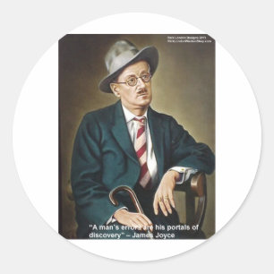James Joyce "Errors/Portals" Quote Gifts & Cards Classic Round Sticker