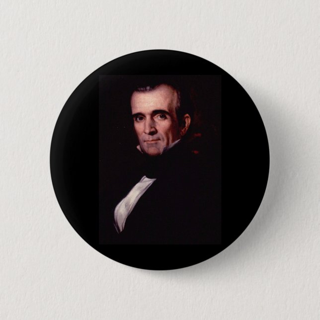 James K. Polk 11th US President 6 Cm Round Badge (Front)