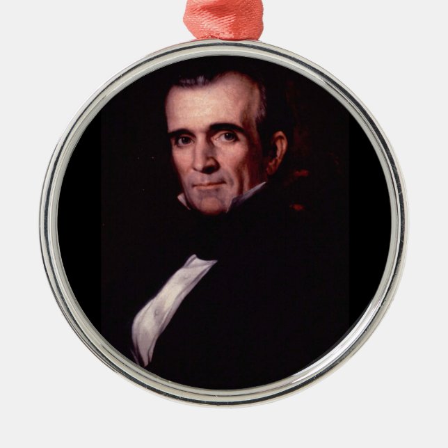 James K. Polk 11th US President Metal Tree Decoration (Front)