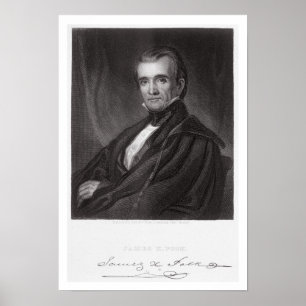 James Knox Polk, engraved by Henry Bryan Hall (180 Poster