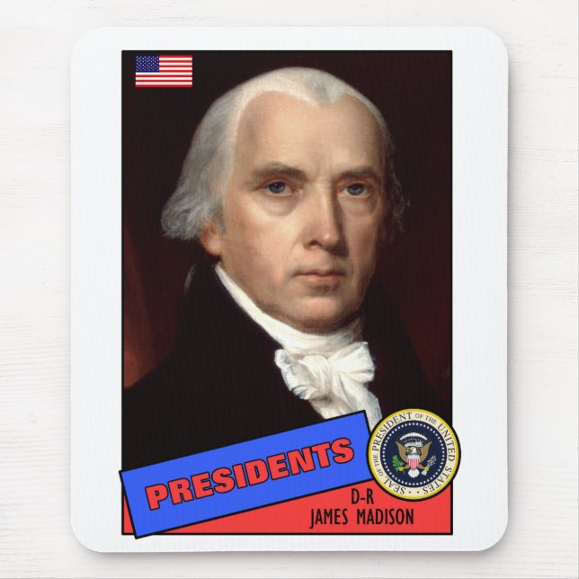 James Madison Baseball Card Mouse Mat (Front)