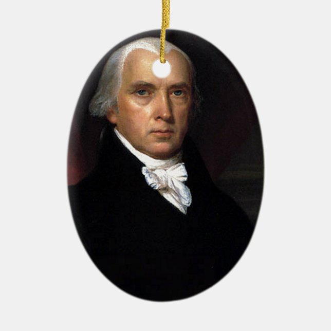 James Madison Ceramic Tree Decoration (Front)