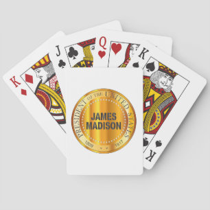 James Madison Gold Metal Stamp Playing Cards