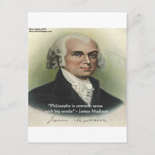 James Madison "Philosophy/Common Sense" Quote Postcard