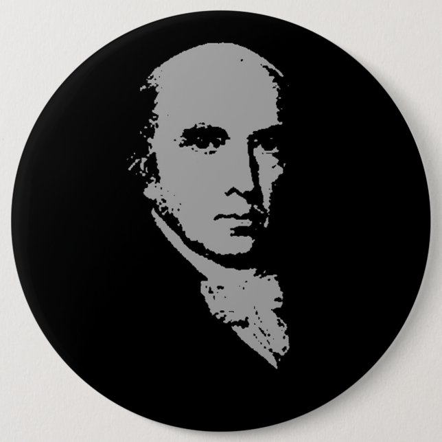 james madison silhouette 6 cm round badge (Front)