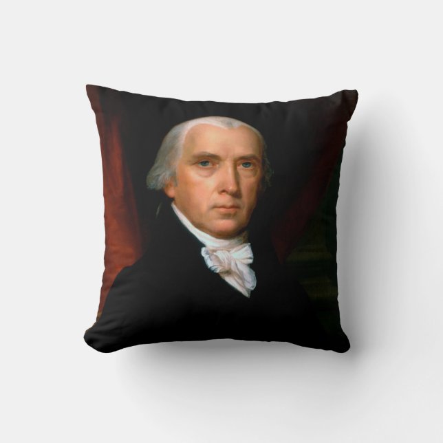 James Madison the 4th President: Colonial America Cushion (Front)