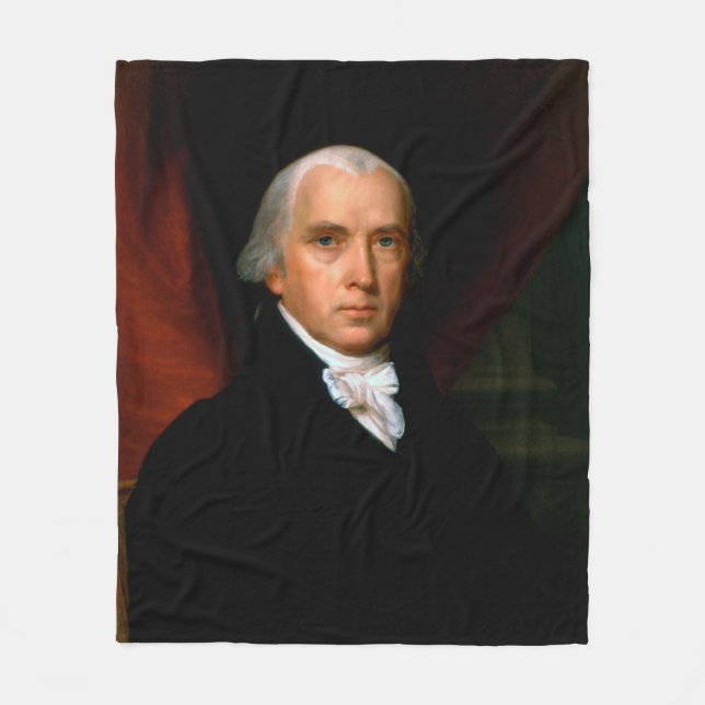 James Madison the 4th President: Colonial America Fleece Blanket (Front)