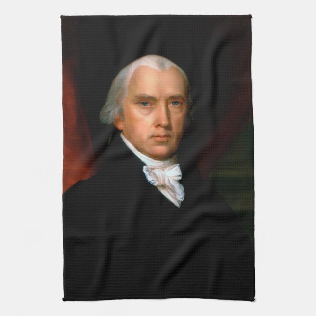 James Madison the 4th President: Colonial America Tea Towel (Vertical)