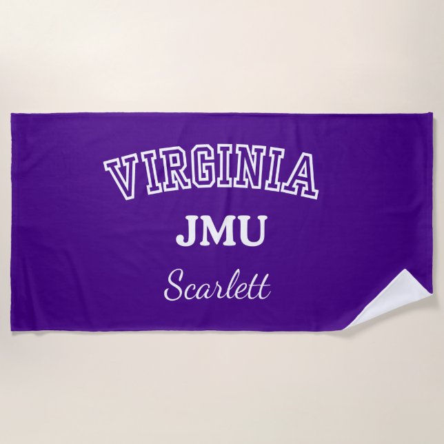 James Madison University Personalised Beach Towel (Front)