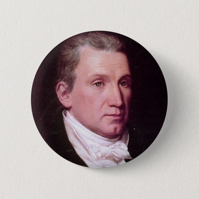 James Monroe 6 Cm Round Badge (Front)