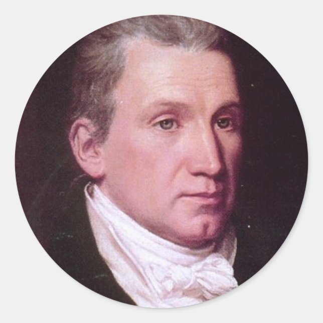 James Monroe Classic Round Sticker (Front)