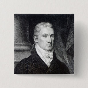 James Monroe, engraved by Thomas Gimbrede 15 Cm Square Badge