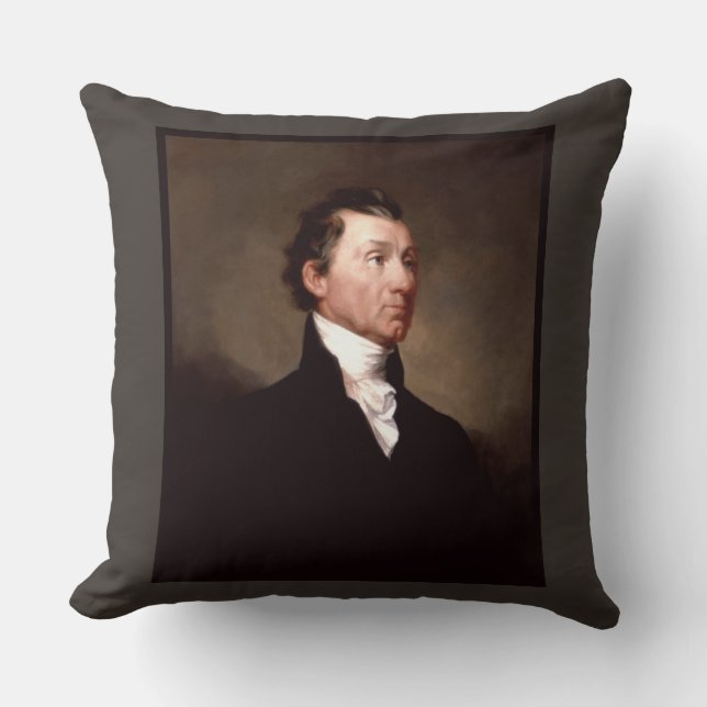 James Monroe Portrait, Early American President Cushion (Front)