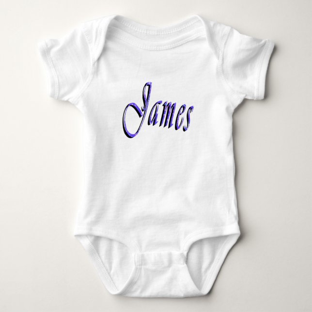James, Name, Logo,  Baby's Cotton  Bodysuit (Front)