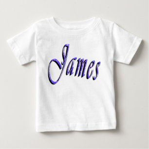 James, Name, Logo, Baby's White Cotton T-shirt