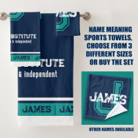 James name meaning sporty style dark blue teal