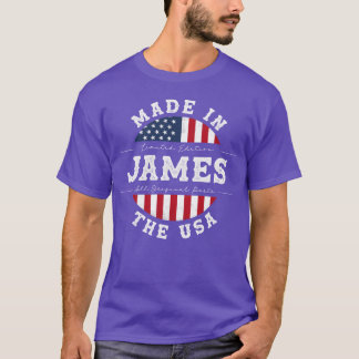 James Name Patriotic American Made inhe USA vintag T-Shirt