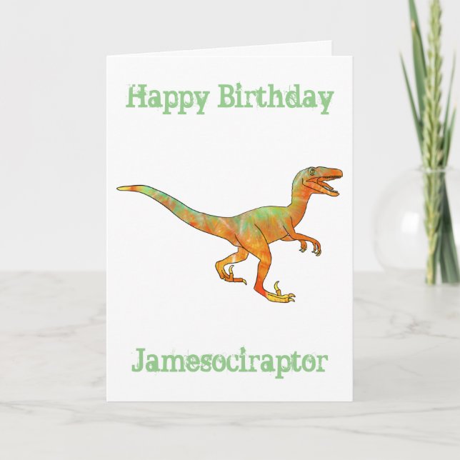 James ociraptor Funny Velociraptor Dinosaur Art Holiday Card (Front)
