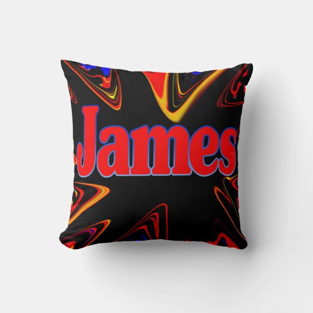 James Personalised Colourful Pillow (Front)