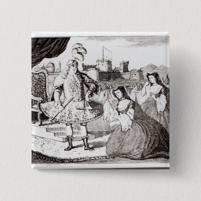 James Quin  as Coriolanus 15 Cm Square Badge (Front)