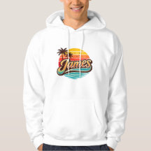 James Retro Sunset Tropical Name Design