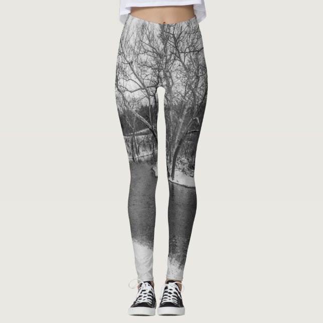 James River Cuts Back Grayscale Leggings (Front)