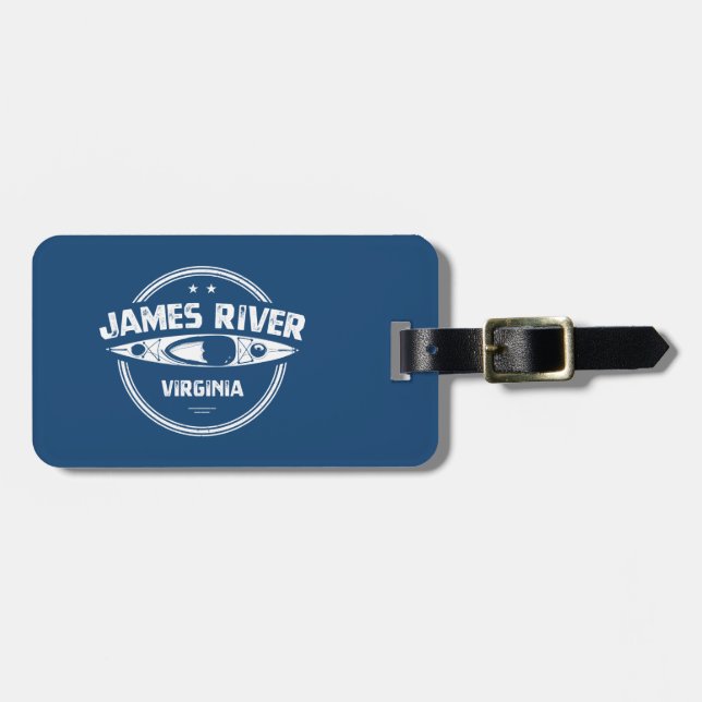 James River Virginia Kayaking Luggage Tag (Front Horizontal)