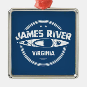 James River Virginia Kayaking Metal Tree Decoration