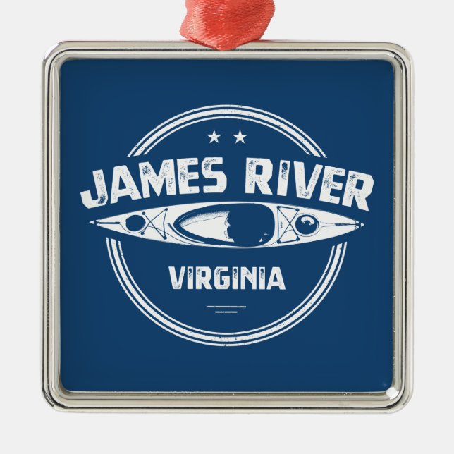 James River Virginia Kayaking Metal Tree Decoration (Front)