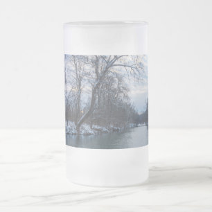 James River Winter Frosted Glass Beer Mug