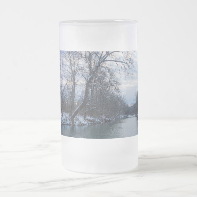 James River Winter Frosted Glass Beer Mug (Center)