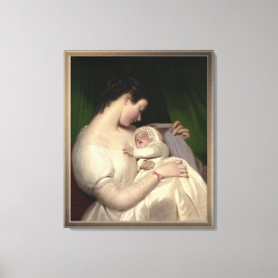James Sant's Wife Elizabeth With Daughter Mary Canvas Print