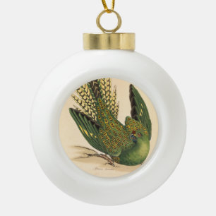James Sowerby Ground Parrot, Psittacus terrestris  Ceramic Ball Christmas Ornament