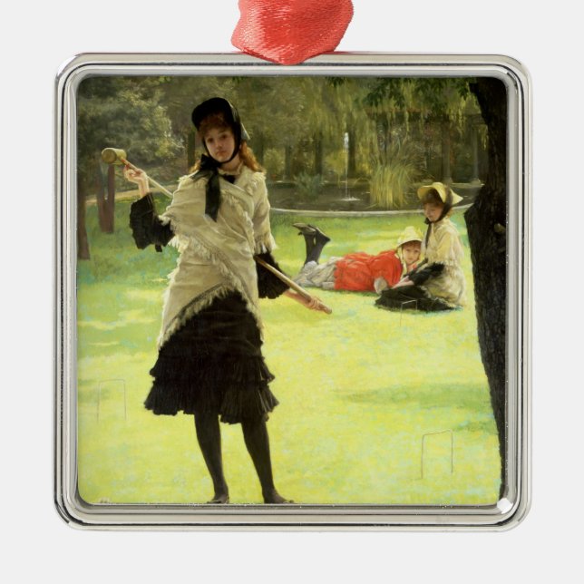 James Tissot | Croquet, c.1878 Metal Tree Decoration (Front)