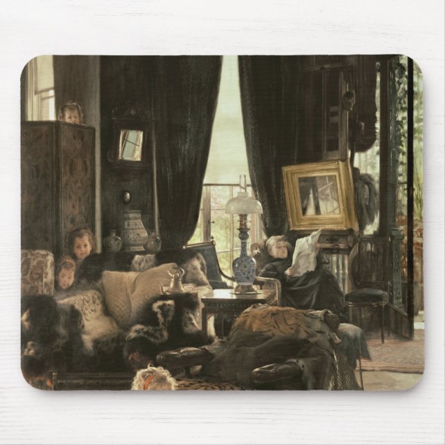 James Tissot | Hide and Seek, c.1880-82 Mouse Mat (Front)