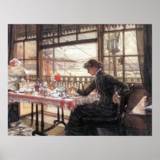 James Tissot - Room with a glance from the port Poster