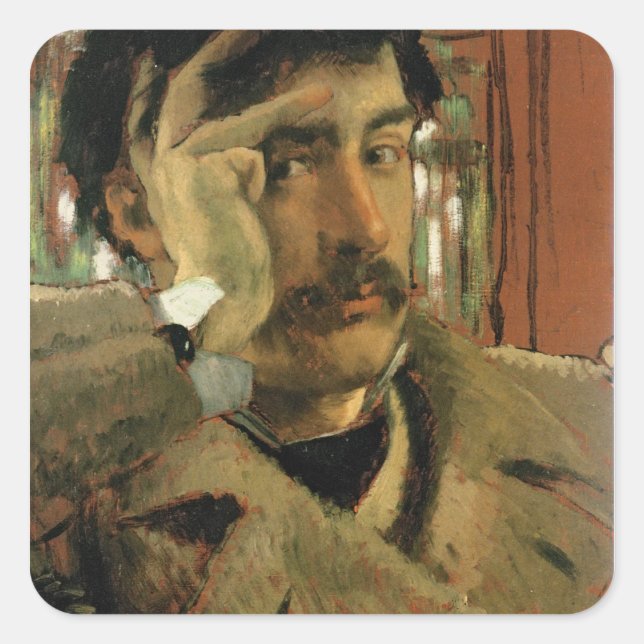 James Tissot | Self portrait, c.1865 Square Sticker (Front)