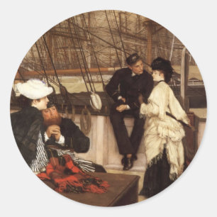 James Tissot- The Captain and the Mate Classic Round Sticker