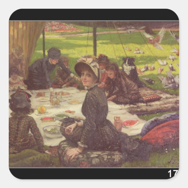 James Tissot | The Picnic , c.1881-2 Square Sticker (Front)