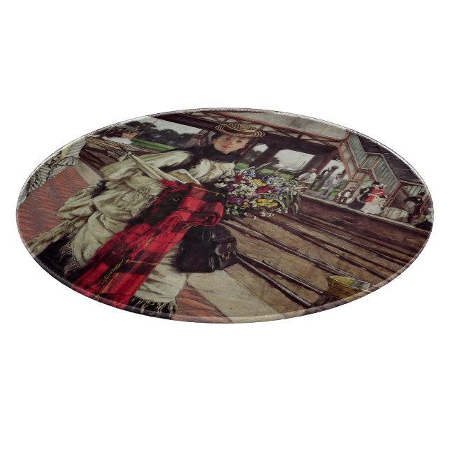 James Tissot | Waiting at the Station Cutting Board (Corner)