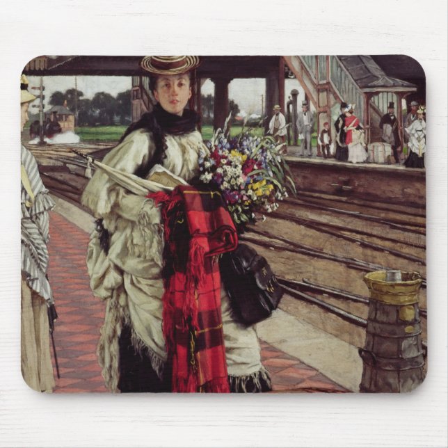 James Tissot | Waiting at the Station Mouse Mat (Front)