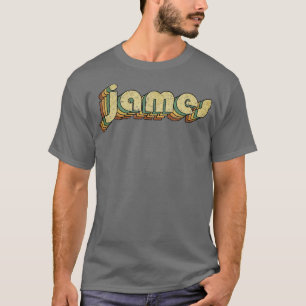 James Vintage Rainbow Typography Style 70s T-Shirt